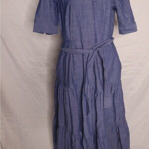 Calvin Klein Long Sleeve Blue Dress